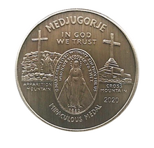 Load image into Gallery viewer, Medjugorje Queen of Peace Antiqued Coin
